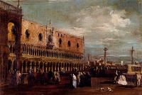 Francesco Guardi - Venice A View Of The Piazzetta Looking South With The Palazzo Ducale